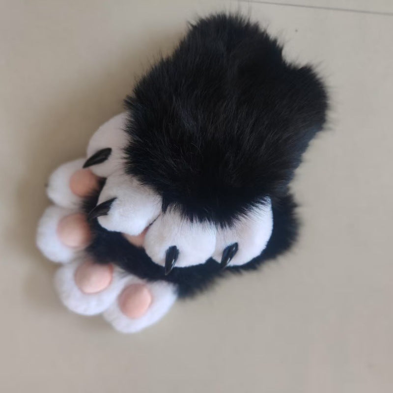 Cozy Plush Paw Eldiven – Yumuşak Tüylü Kedi & Ayı Kostüm Pençesi