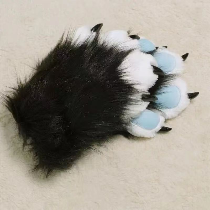 Cozy Plush Paw Eldiven – Yumuşak Tüylü Kedi & Ayı Kostüm Pençesi